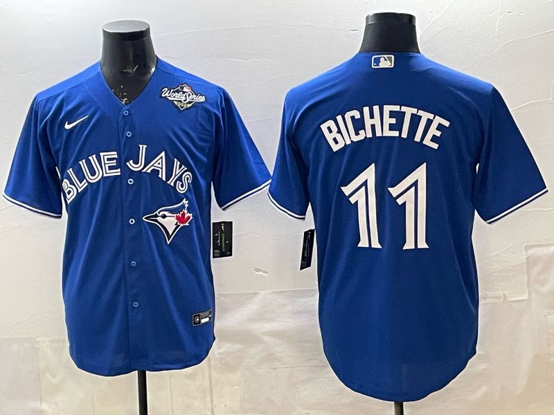 Men 2025 Nike Toronto Blue Jays #11 Bichette Blue Game MLB Jersey 011